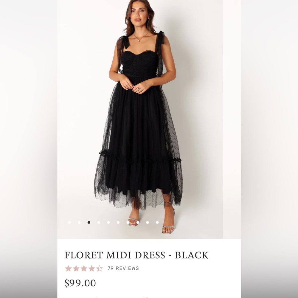 Floret midi dress in black